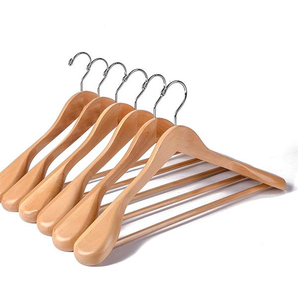 Set grucce per abiti 6 pz in legno colore naturale