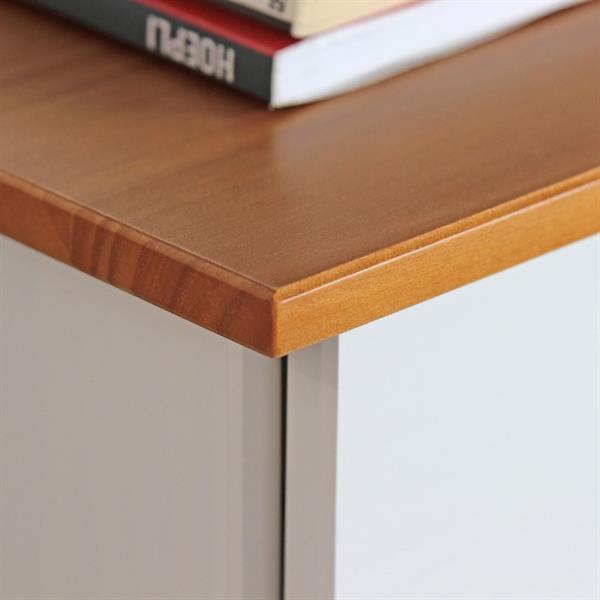Credenza moderna 3 ante e 3 cassetti 128x85 cm in legno bianco e noce