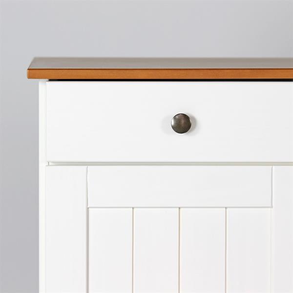 Credenza moderna 3 ante e 3 cassetti 128x85 cm in legno bianco e noce