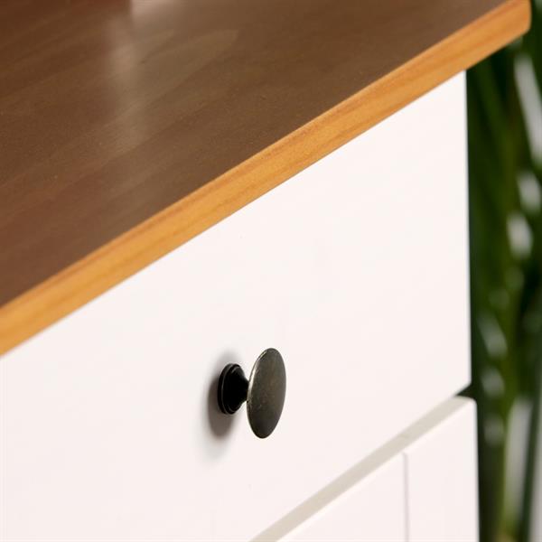 Credenza con vetrina 4 ante e 2 cassetti 88x197 cm in legno bianco e noce