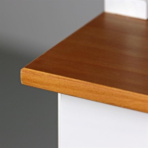 Credenza con vetrina 4 ante e 2 cassetti 88x197 cm in legno bianco e noce