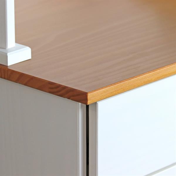 Credenza con vetrinetta 5 ante e 3 cassetti 128x197 cm in legno bianco e noce