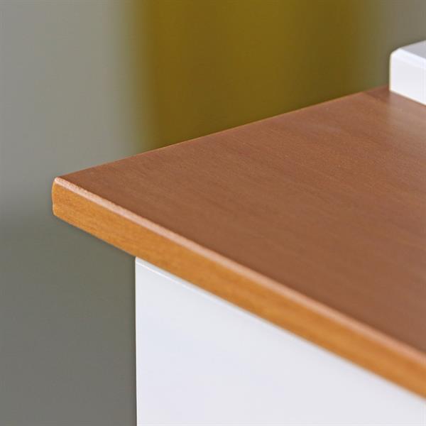 Credenza con vetrinetta 5 ante e 3 cassetti 128x197 cm in legno bianco e noce