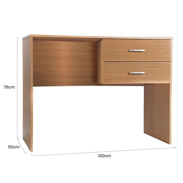 Scrivania per camera 2 cassetti 100x76 cm in legno rovere