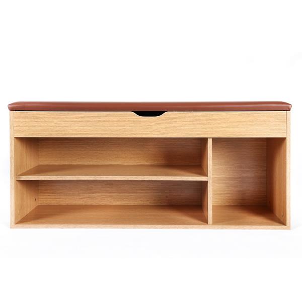 Panca scarpiera da ingresso 104x49 cm in legno rovere