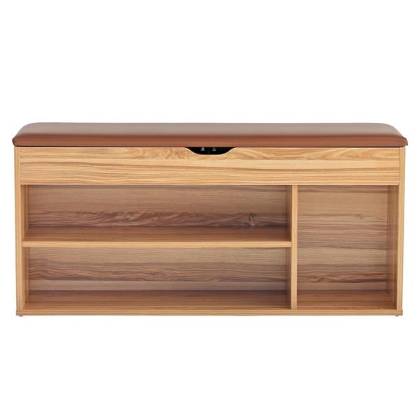 Mobiletto ingresso con scarpiera 104x49 cm in legno naturale