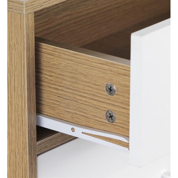 Mobiletto multiuso 63x95 cm in legno rovere e bianco opaco