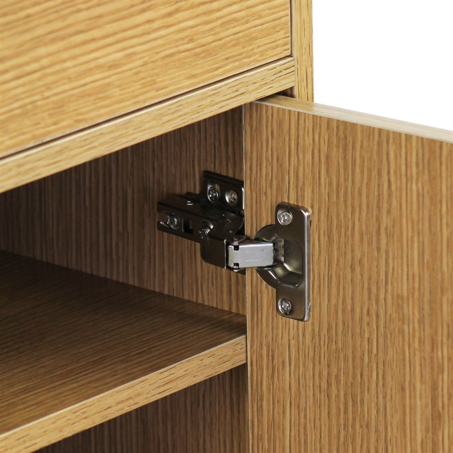 Credenza Moderna Armadietto Buffet Rovere Fumo 69,5x34x180 cm in Legno
