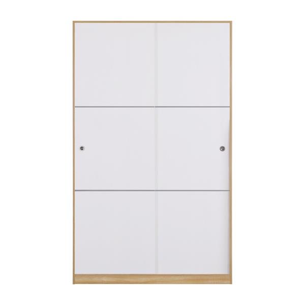 Armadio a muro 2 ante scorrevoli 120x48x200 cm rovere e bianco