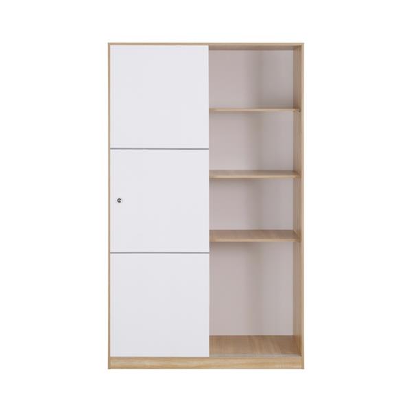 Armadio a muro 2 ante scorrevoli 120x48x200 cm rovere e bianco