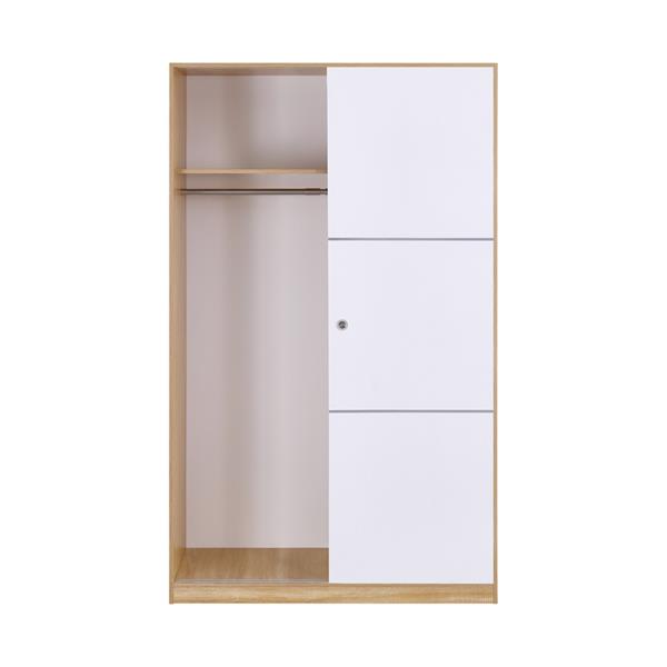 Armadio a muro 2 ante scorrevoli 120x48x200 cm rovere e bianco