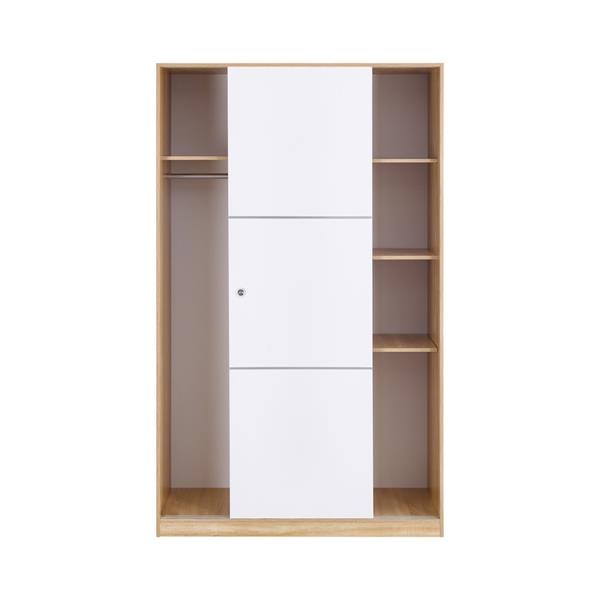 Armadio a muro 2 ante scorrevoli 120x48x200 cm rovere e bianco