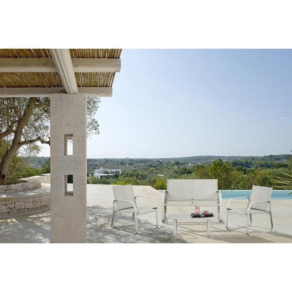 Set da giardino completo in acciaio Ecosteel grigio