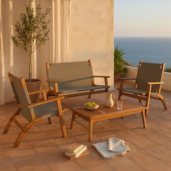 Set da giardino in legno pieghevole Primavera sabbia