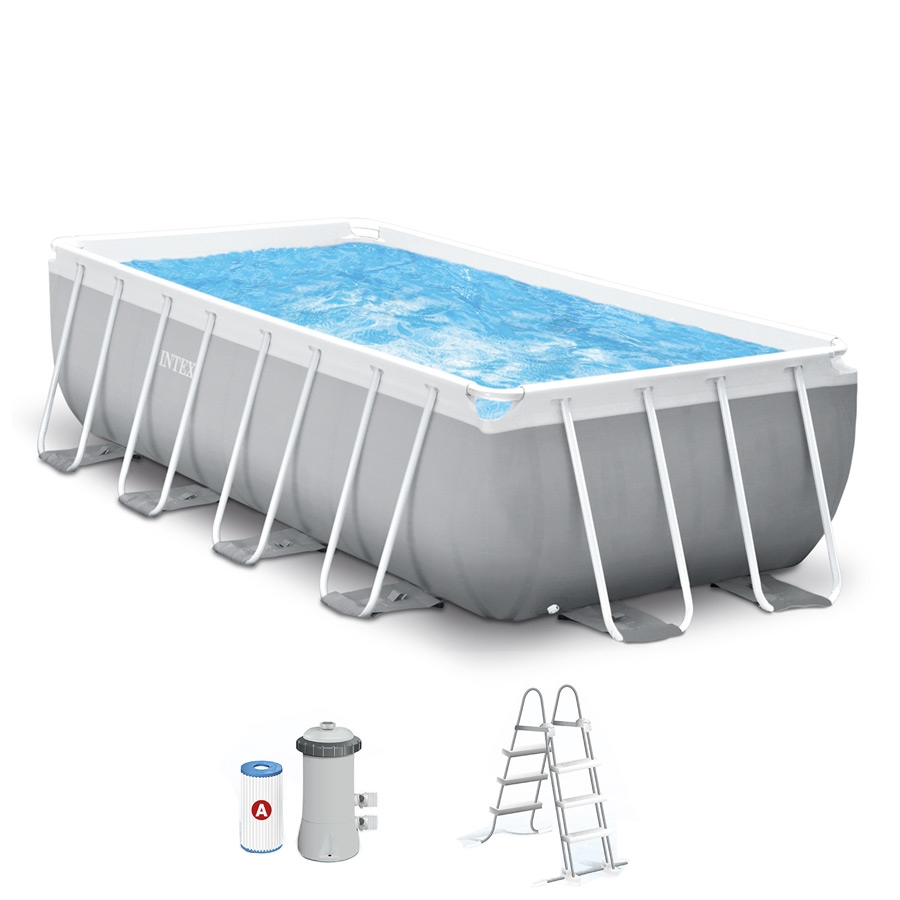 VOUNOT® Telone Rettangolare per Piscine 9 x 4 m, Telo di Copertura per Piscina in PE da 160 g/m² con Rete di Drenaggio Centrale Coperta Protezione, Blu-Grigio