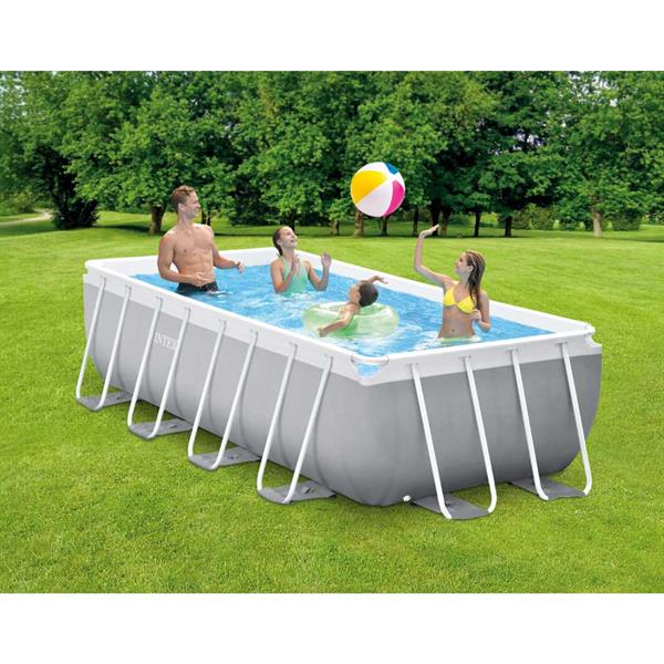 Piscina rettangolare 400x200x100 cm fuori terra con pompa e scaletta