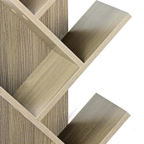 Libreria 8 ripiani in legno 40x132x216 cm effetto rovere grigio