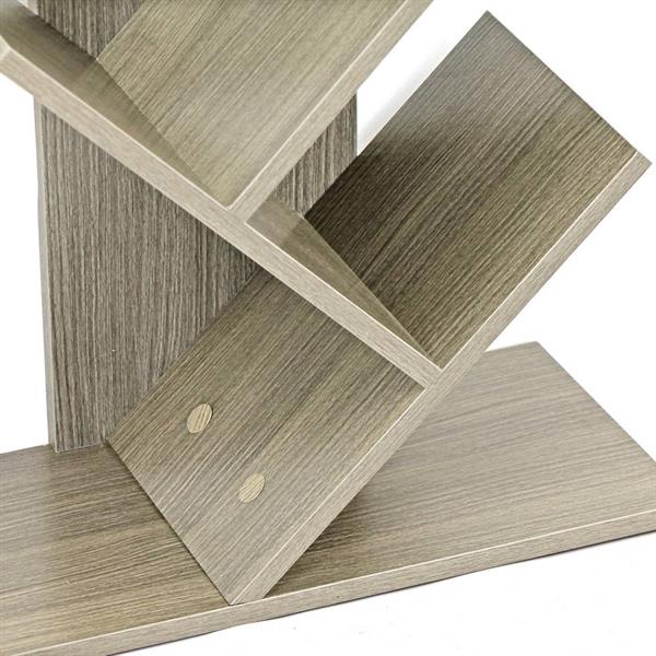 Libreria 8 ripiani in legno 40x132x216 cm effetto rovere grigio