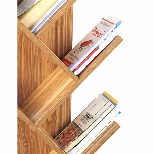 Libreria 8 ripiani in legno 40x132x216 cm effetto legno naturale