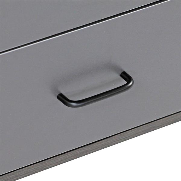 Mobile TV 2 vani 2 cassetti 1 anta 140x95x35 cm in legno effetto olmo scuro e grigio