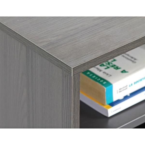 Tavolino basso 2 ripiani 101x47x50 cm in legno effetto olmo scuro e grigio