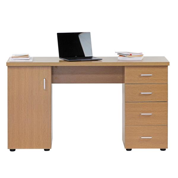 Scrivania 4 cassetti 1 anta in legno effetto rovere