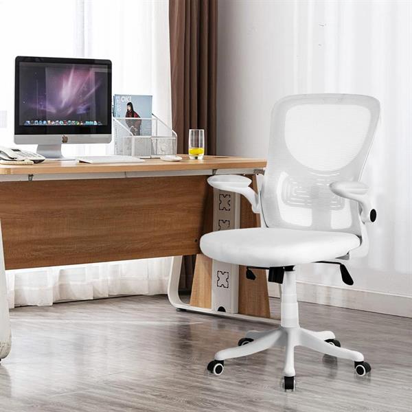 Sedia ufficio con ruote e braccioli bianco - Vivi