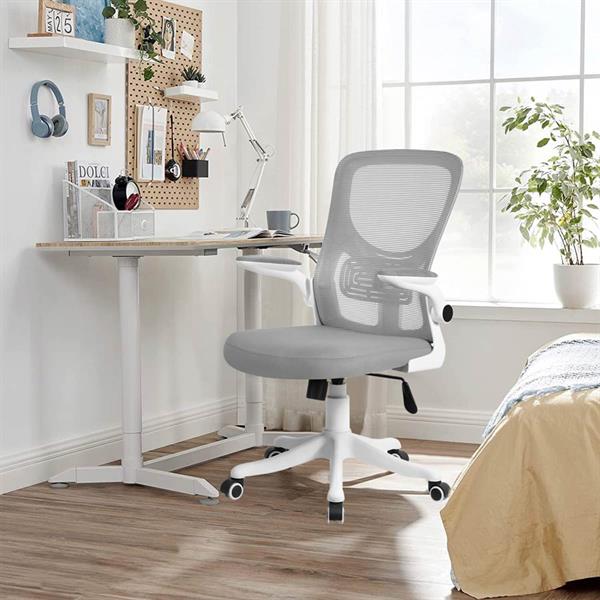 Sedia ufficio con ruote e braccioli grigio - Vivi