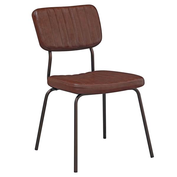 Set da 4 sedie per interni Industrial imbottite in ecopelle marrone - Austin