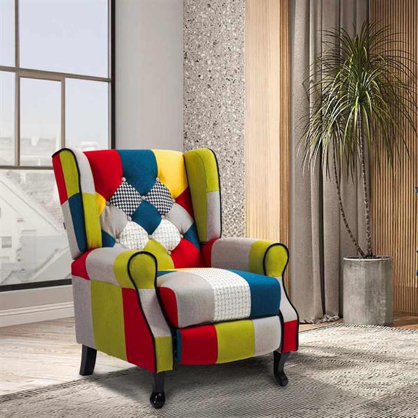 Poltrona da interni reclinabile patchwork in tessuto - Madame