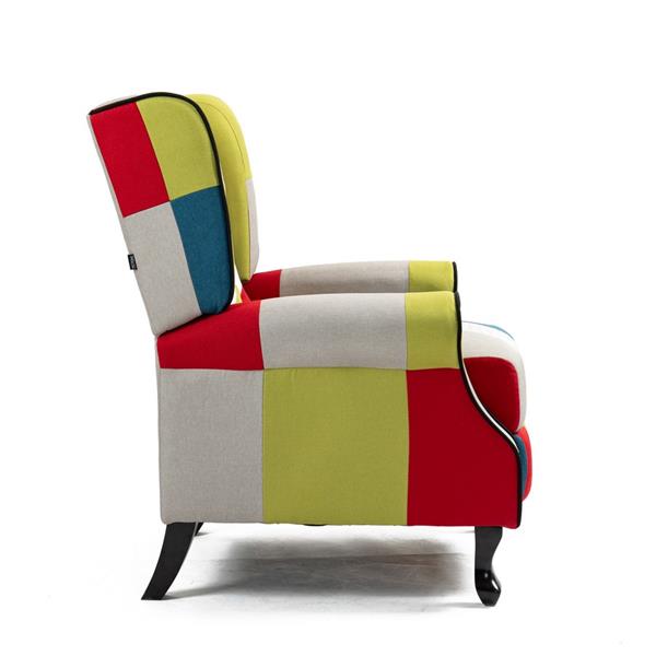 Poltrona da interni reclinabile patchwork in tessuto - Madame
