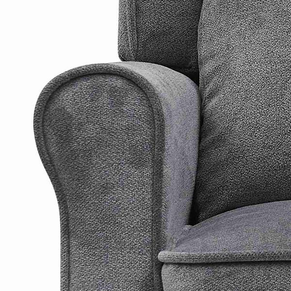 Poltrona da interni reclinabile grigio in tessuto con rivestimento in poliestere - Lux