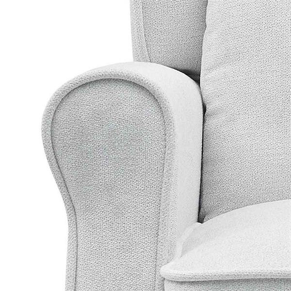 Poltrona da interni reclinabile grigio chiaro in tessuto con braccioli - Lux
