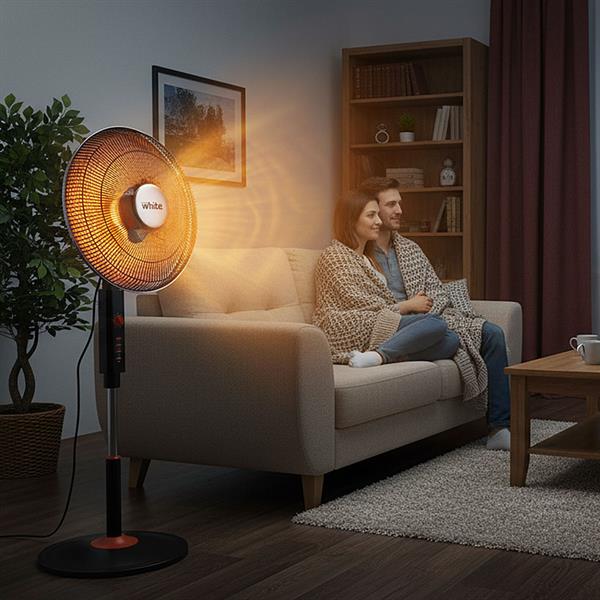 Stufa elettrica al carbonio regolabile e oscillante