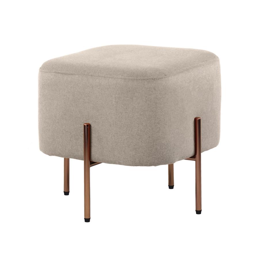 Pouf poggiapiedi in tessuto grigio - Kate