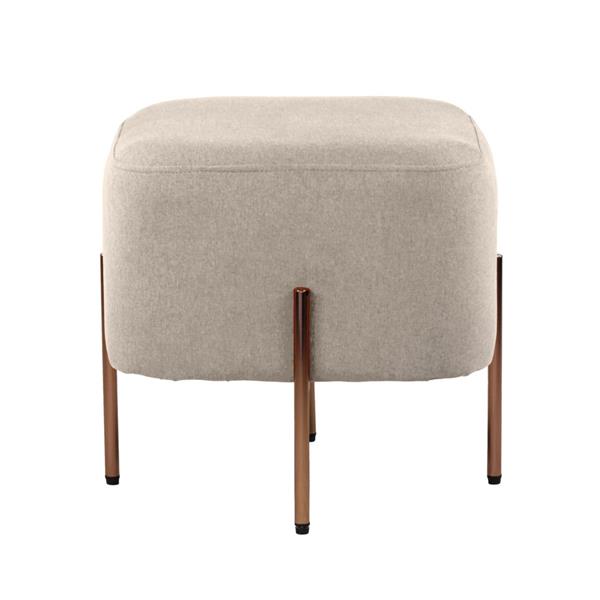 Pouf poggiapiedi in tessuto grigio - Kate