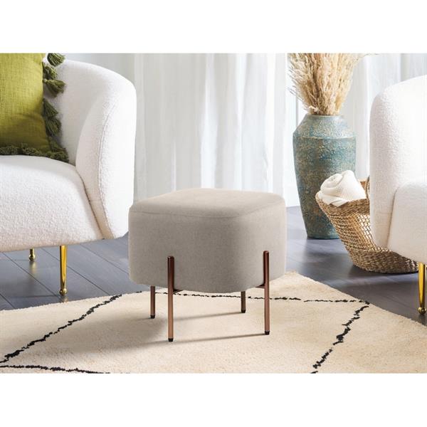 Pouf poggiapiedi in tessuto grigio - Kate
