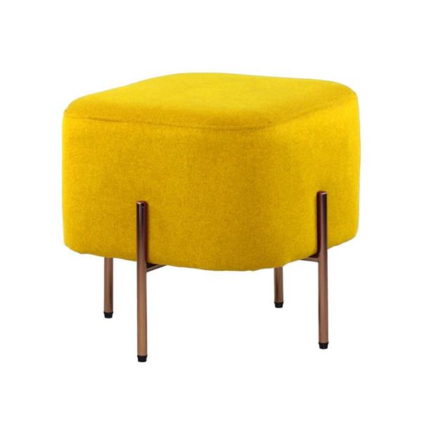Pouf colorato ocra in tessuto - Kate