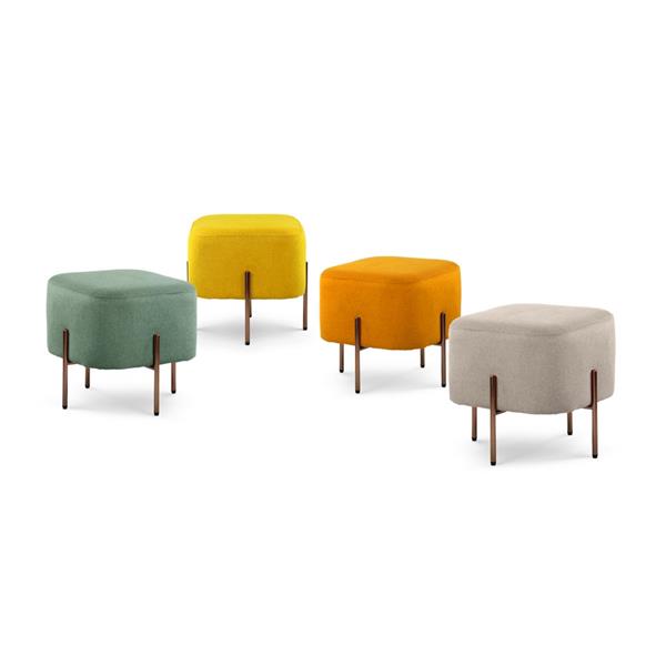 Pouf colorato ocra in tessuto - Kate