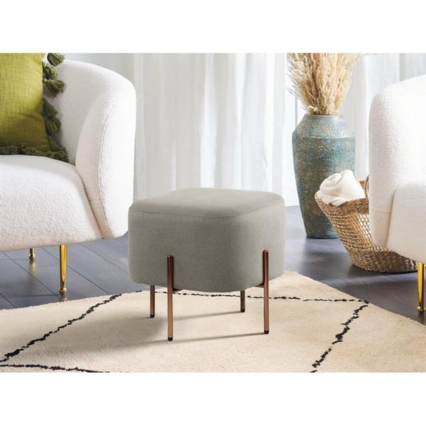 Pouf in tessuto quadrato grigio scuro - Kate