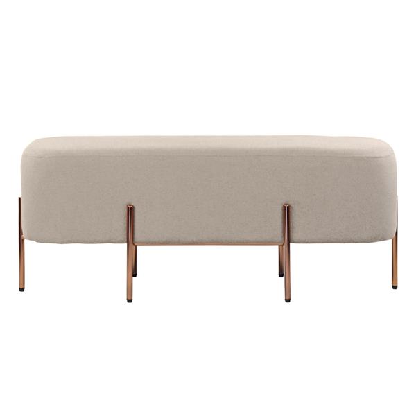 Pouf rettangolare in tessuto grigio chiaro - Kate