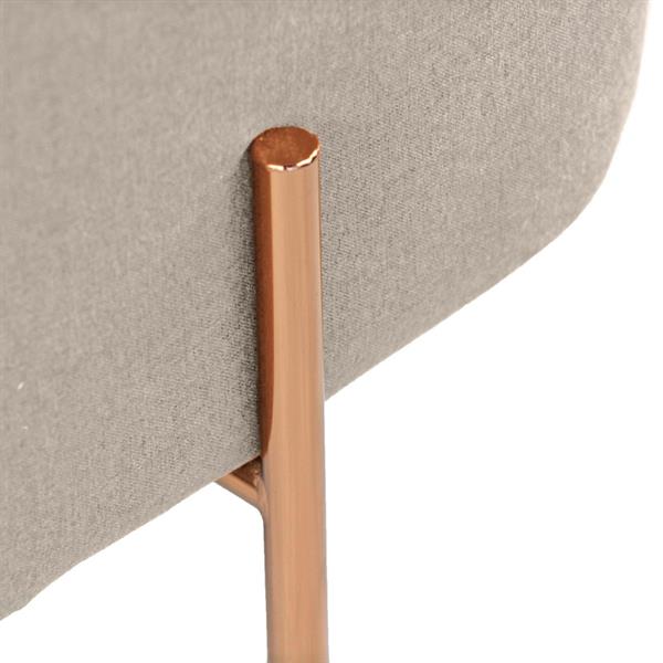 Pouf rettangolare in tessuto grigio chiaro - Kate