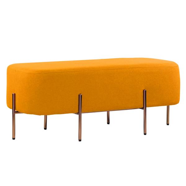 Pouf colorato in tessuto rettangolare arancio - Kate
