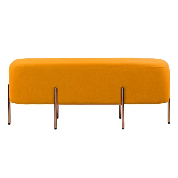 Pouf colorato in tessuto rettangolare arancio - Kate