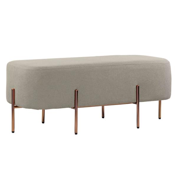Pouf poggiapiedi rettangolare in tessuto grigio scuro - Kate