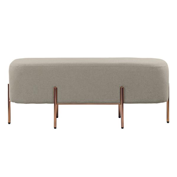 Pouf poggiapiedi rettangolare in tessuto grigio scuro - Kate