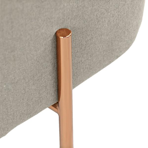 Pouf poggiapiedi rettangolare in tessuto grigio scuro - Kate