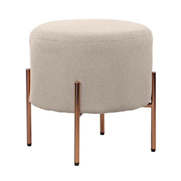 Pouf colorato tondo gambe oro grigio chiaro - Kate