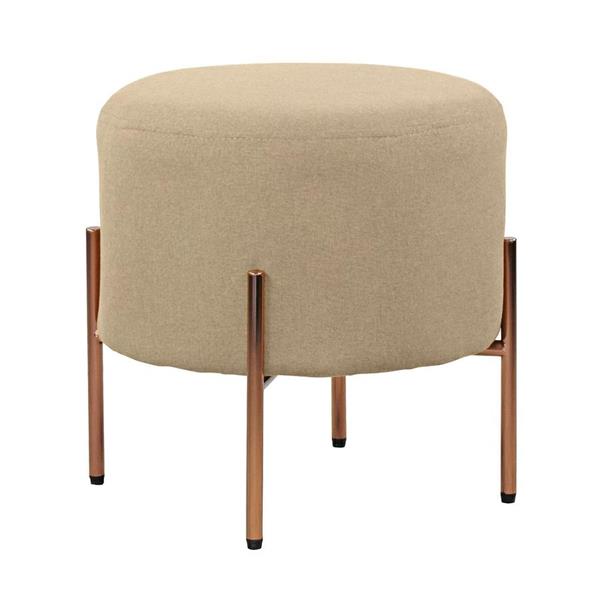 Pouff tondo design in tessuto beige - Kate