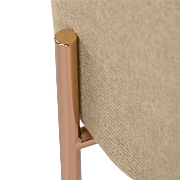 Pouff tondo design in tessuto beige - Kate